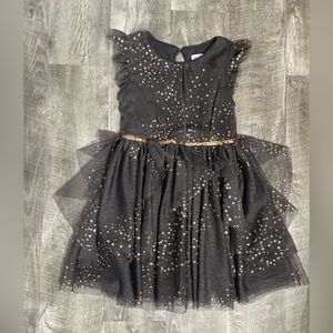Cat & Jack Black Dress with Gold Dots